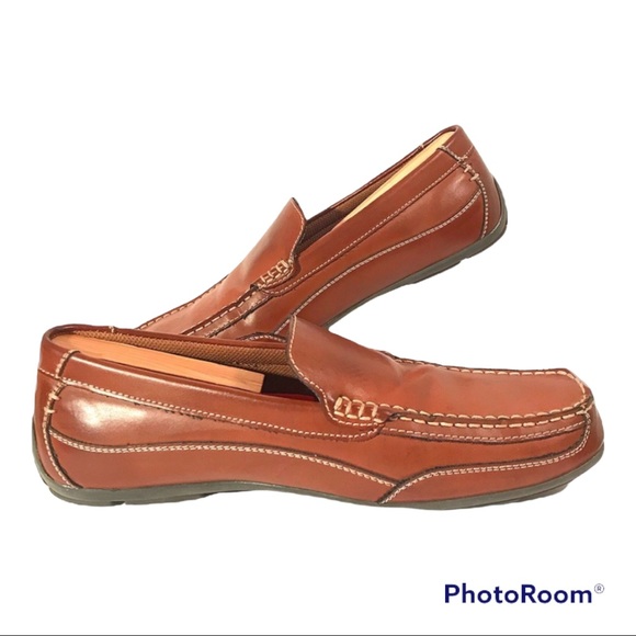 Tommy Hilfiger Cognac Brown Mens Loafers Sz 9 - Picture 2 of 7